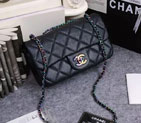 2016 Chanel flap Bag Original Deer Leather A76115 Black with Magic color hardware A76115