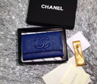 2016 Chanel key wallet Caviar leather Blue A46502