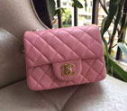 2016 Chanel mini Classic Flap Bag Pink Original Sheekskin leather A1115 Gold A1115