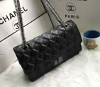 2016 Chanel sheepskin Leather Classic Flap Bag A2017 Black Silver A2017