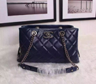 2016 Chanel shoulder Bag  Sheepskin Leather A70454 DarkBlue A70454