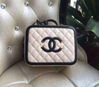 2016 Chanel spring and summer makeup bag Original Caviar Leather A22016 White A22016