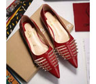 2016 Christian Louboutin women Flats shoes with Rivet CLWS0089