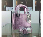 2016 Christian MINI LADY DIOR BAG Original LAMBSKIN Leather D1635 LightPurple with Silver D1635