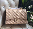 2016 Classic Chanel Maxi Double Flaps Bag A58601 Apricot Original Sheepskin Leather Gold A58601