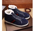 2016 Gucci Nubuck leather inside wool men Lace-up sneaker shoes GM0496