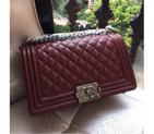 2016 LE Boy Chanel Flap Shoulder Bag Original Caviar Leather A67086 Claret A67086