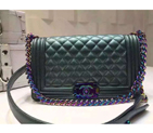 2016 LE Boy Chanel Flap Shoulder Bag Original Deer Leather A67086 Green A67086