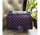 2016 LE Boy Chanel Flap Shoulder Bag Original Goatskin Leather A67086 Purple A67086