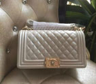 2016 LE Boy Chanel Flap Shoulder Bag Original Leather A67086 Silver A67086