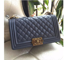 2016 LE Boy Chanel Flap Shoulder Bag Original Sheekskin Leather A67086 Royalblue with Gold A67086