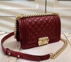 2016 LE Boy Chanel Flap Shoulder Bag Original Sheepskin Leather A67085 Claret A67085