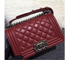 2016 LE Boy Chanel Flap Shoulder Bag Original Sheepskin Leather A67085 Claret A67085