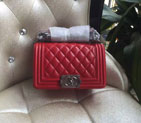 2016 LE Boy Chanel Flap Shoulder Bag Original Sheepskin Leather A67085 Red with Silver A67085