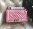 2016 LE Boy Chanel Flap Shoulder Bag Original Sheepskin Leather A67086 Pink A67086