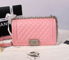 2016 LE Boy Chanel Flap Shoulder Bag Original Sheepskin Leather A67086 Pink A67086