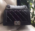 2016 LE Boy Chanel Flap Shoulder Bag Original leather A67086 Black 