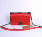 2016 LE Boy Chanel Flap Shoulder Bag Sheepskin Leather A67086 Red with Silver A67086
