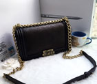 2016 LE Boy Chanel Flap Shoulder Bag Snake Leather A67086 Black with Bronze A67086