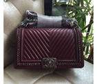 2016 Latest LE Boy Chanel Flap Shoulder Bag Original leather A67086 Claret A67086