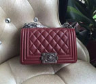 2016 Le Boy Chanel Flap Shoulder Bag Original Caviar Leather A67085 Claret Silver A67085