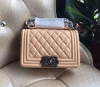 2016 Le Boy Chanel Flap Shoulder Bag Original Leather A67085 Apricot Silver A67085