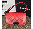 2016 Le Boy Chanel Flap Shoulder Bag Original Orange velvet A67085 with Black Polished A67085