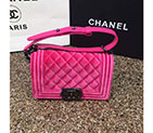 2016 Le Boy Chanel Flap Shoulder Bag Original Rose velvet A67085 with Black Polished A67085