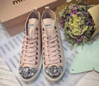 2016 Miu Miu Patent leather casual shoes with Diamonds BMS0085