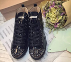 2016 Miu Miu Patent leather casual shoes with Diamonds BMS0083