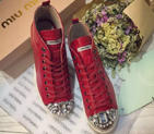 2016 Miu Miu Patent leather casual shoes with Diamonds BMS0084