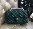 2016 New Chanel Classic Flap Bag 1112 Green Original leather Gold 1112
