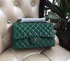2016 New Chanel Classic Flap Bag 1112 Green Original leather Silver 1112