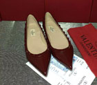 2016 Valentino women Flat shoes in Patent leather with Rivet VN0166