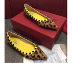 2016 Valentino women Flat shoes in horsehair with Rivet VN0174