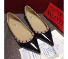 2016 Valentino women Flat shoes in patent leather with Rivet VN0085