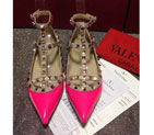 2016 Valentino women Flat shoes in patent leather with Rivet VN0090