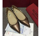 2016 Valentino women Flat shoes in sheepskin leather with Rivet VN0143