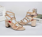 2016 Valentino women Sandals shoes in Calfskin leather with rivet Heel Height 6cm VN0305