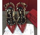 2016 Valentino women shoes in Patent leather with Rivet Heel Height 9.5cm VN0161