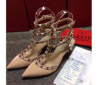 2016 Valentino women shoes in patent leather with Rivet Heel Height 6.5cm VN0108