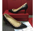 2016 Valentino women shoes in sheepskin leather with Rivet 6.5cm VN0245