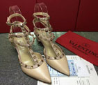 2016 Valentino women shoes in sheepskin leather with Rivet Heel Height 6.5cm VN0129