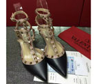 2016 Valentino women shoes in sheepskin leather with Rivet Heel Height 6.5cm VN0133