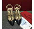 2016 Valentino women shoes in sheepskin leather with Rivet Heel Height 9.5cm VN0122