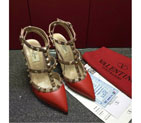2016 Valentino women shoes in sheepskin leather with Rivet Heel Height 9.5cm VN0123