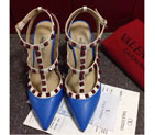2016 Valentino women shoes in sheepskin leather with Rivet Heel Height 9.5cm VN0156