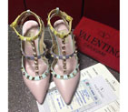 2016 Valentino women shoes in sheepskin leather with Rivet Heel Height 9.5cm VN0153