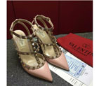 2016 Valentino women shoes in sheepskin leather with Rivet Heel Height 9.5cm VN0124