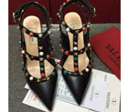 2016 Valentino women shoes with rivet Heel Height 9.5cm VN0313